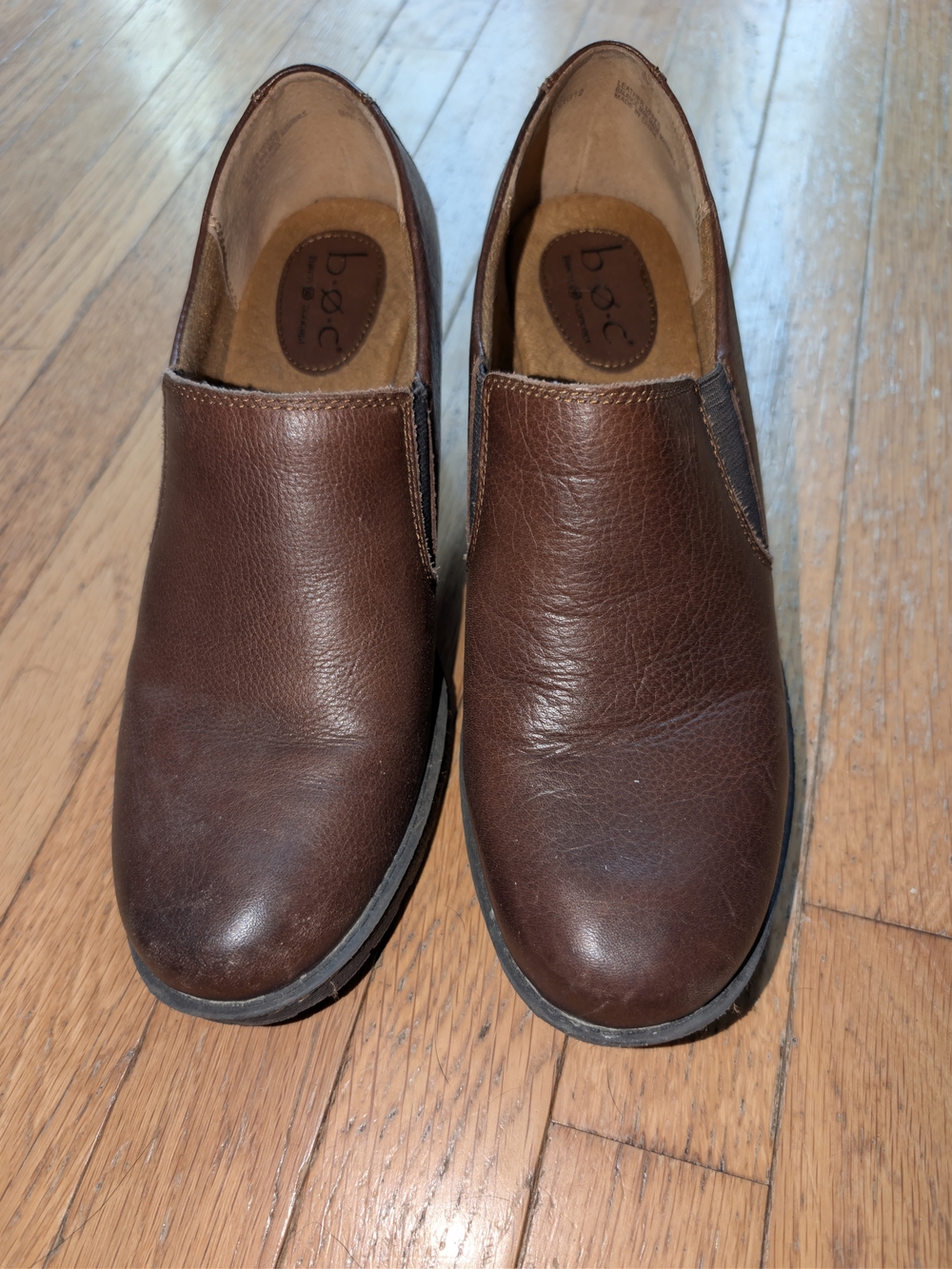 b.o.c. Brown Leather Slip-On Loafers for Men